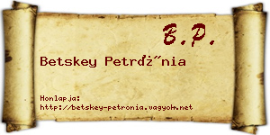 Betskey Petrónia névjegykártya